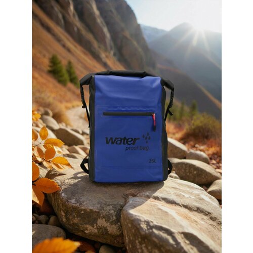 Герморюкзак 25 л синий, водонепроницаемый рюкзак для рыбалки, охоты, водных видов спорта, туризма, Longhiker