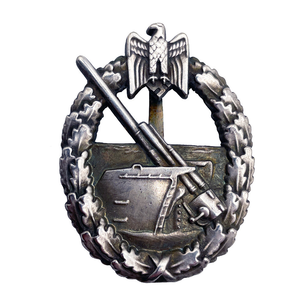 Квалификационный знак береговой артиллерии Кригсмарине III Рейх Германия копия в серебре