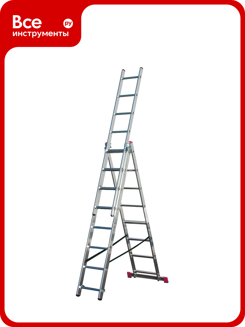 Трехсекционная алюминиевая лестница 3х8 Krause Corda 010384