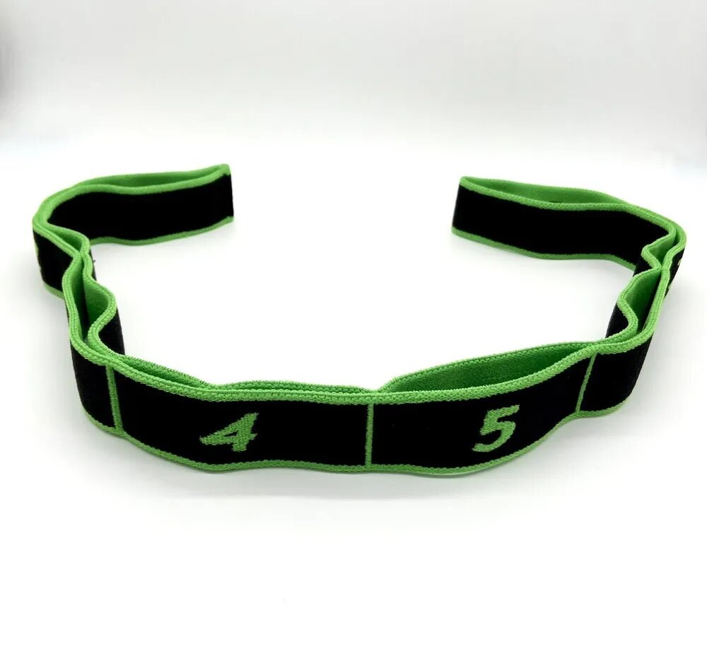 Резинка для фитнеса и йоги, эспандер-лента для растяжки, с захватами 8 делений — фото 1