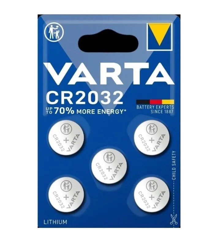 Батарейка VARTA Lithium CR2032 BL5 (5) шт. в блистере 6032101415
