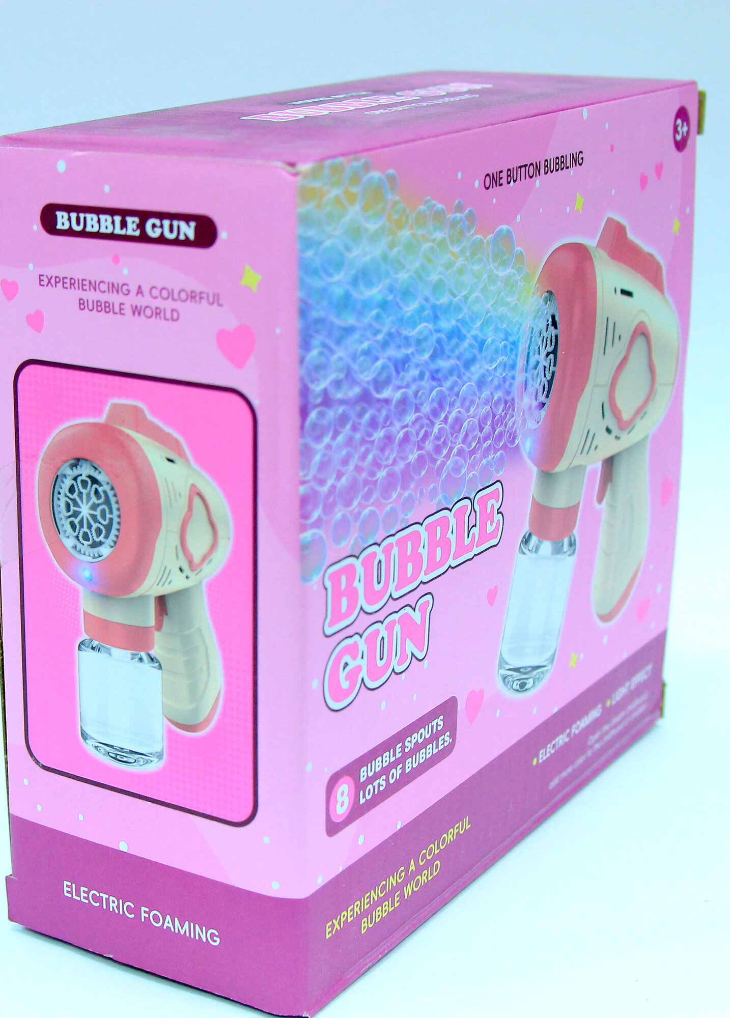 Генератор мыльных пузырей, от 3 лет, розовый/бежевый, 2000 пузырей/мин — фото 1