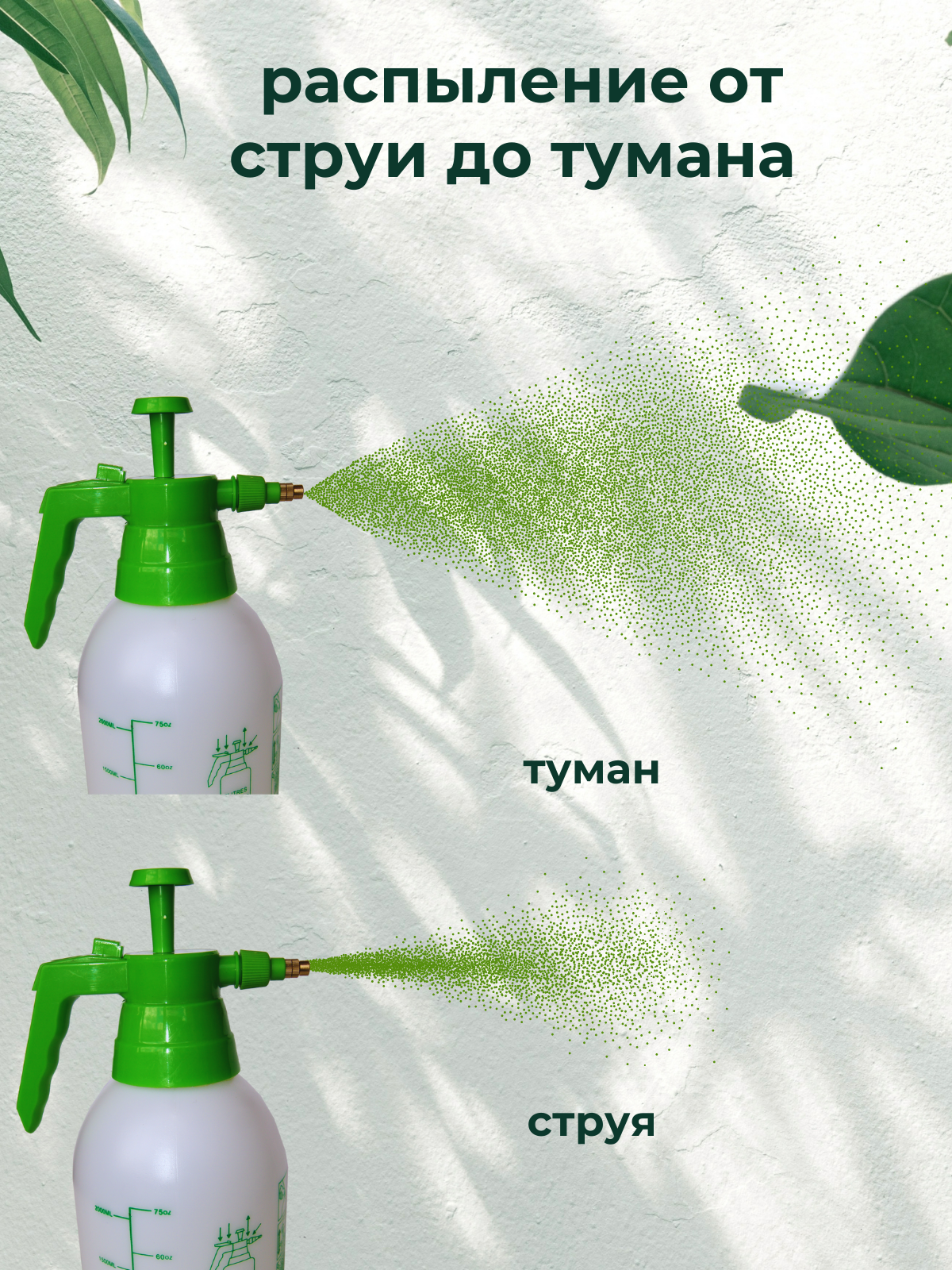 Опрыскиватель ручной 1 литр с распылителем / помповый /для растений — фото 1