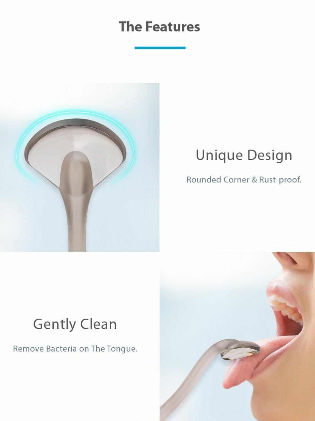 Cкребок для очистки языка Flipper GINKGo цвет SMOKE — фото 1