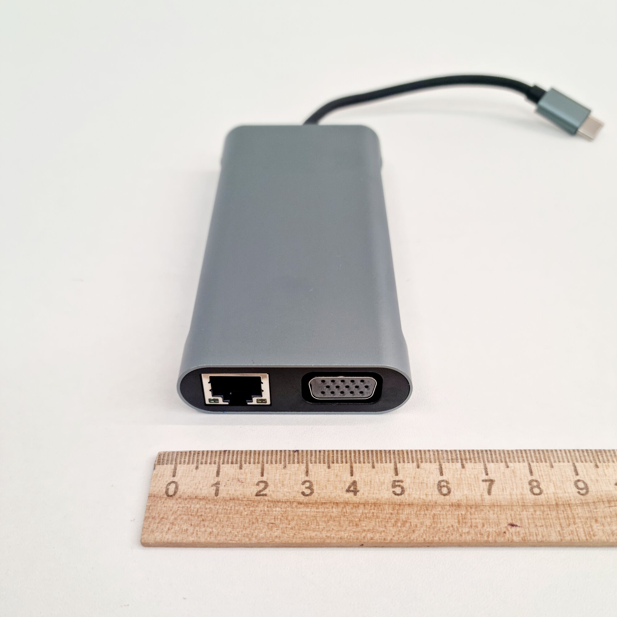 Док-станция USB Type-C 11-в-1, с HDMI, VGA, аудио, SD/TF, Ethernet 1 Гбит — фото 1