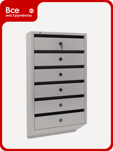 Изображение товара Почтовый ящик FerrumFormat Оптима Люкс серый, металлический, для многоквартирного дома, многосекционный, получение писем