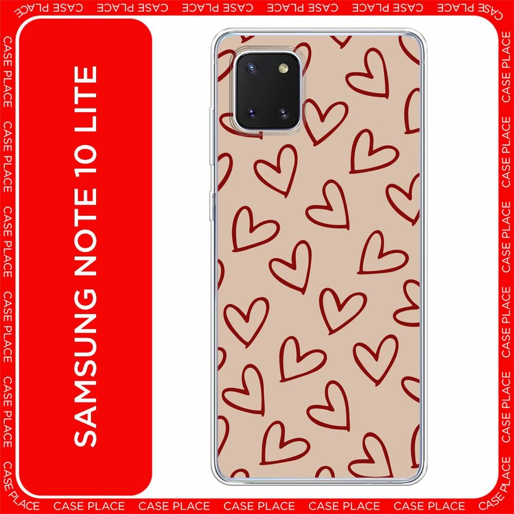 Чехол на Samsung Galaxy Note 10 Lite / Самсунг Гэлакси Нот 10 Лайт с принтом "Little hearts doodles 1 - 14 февраля"