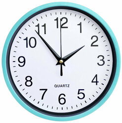 Декоративные круговые настенные часы с односторонним дизайном для кухни и спальни светло-голубой