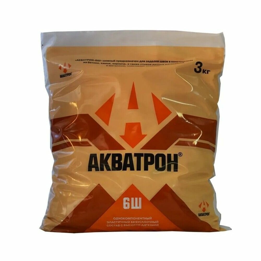 Смесь гидроизоляционная АКВАТРОН-6Ш Шовный. - 3 кг. Проникающая капиллярная с высокой адгезией.