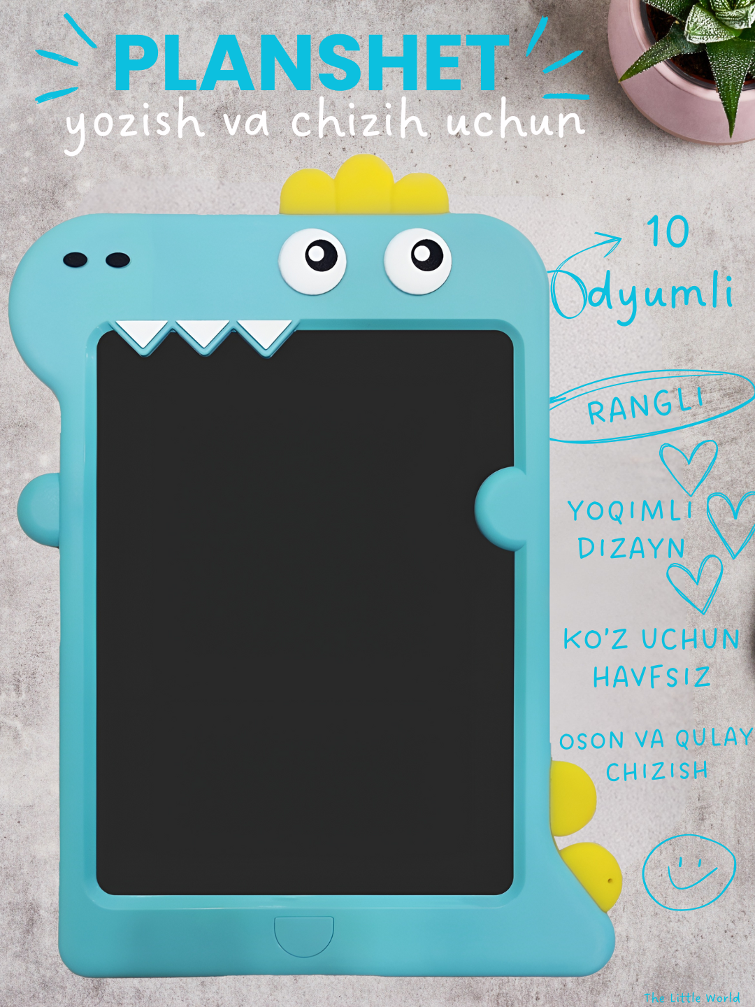 Детский графический LCD планшет для рисования, электронная доска, динозавр, 10 дюймов