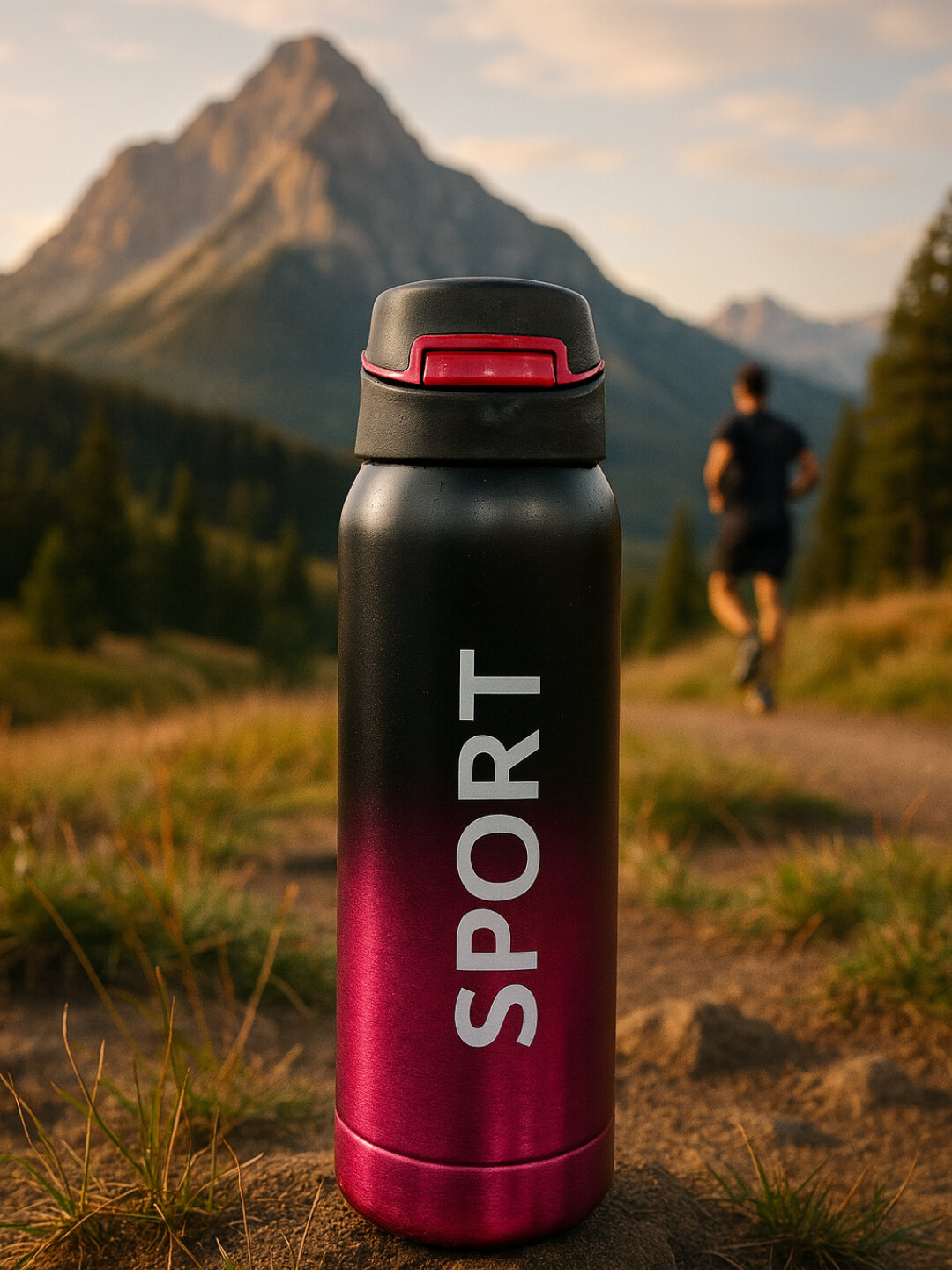 Термос спортивный с трубкой, Sport 500 мл, из нержавеющей стали