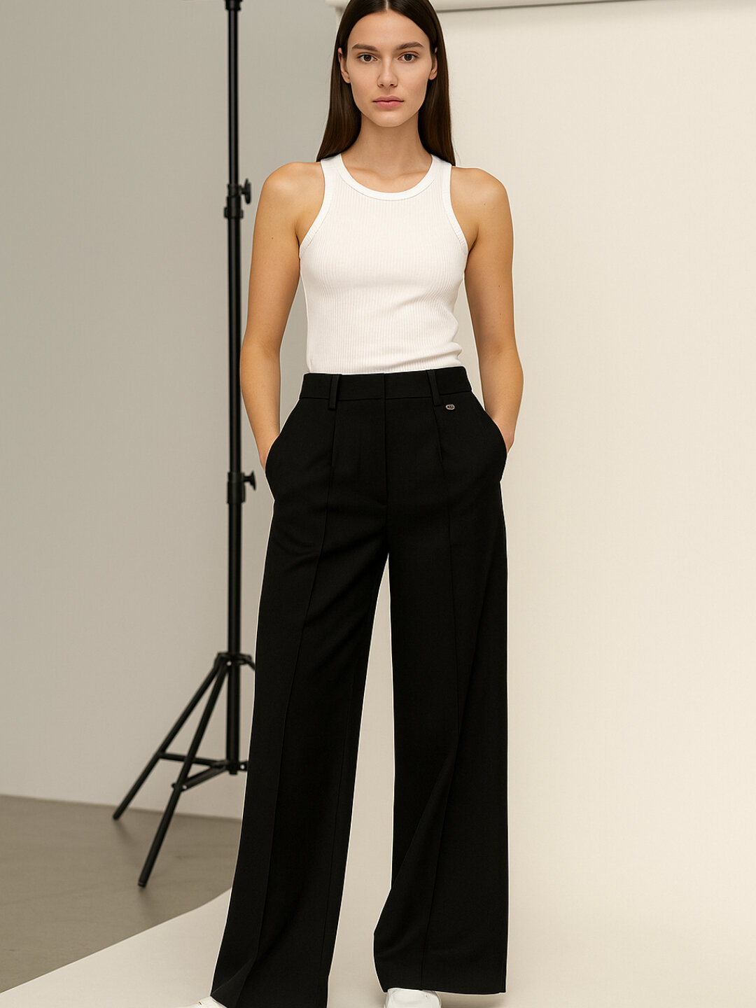 Брюки классические  42-50, размер S-M-L-XL-XXL, 07U черный — фото 1