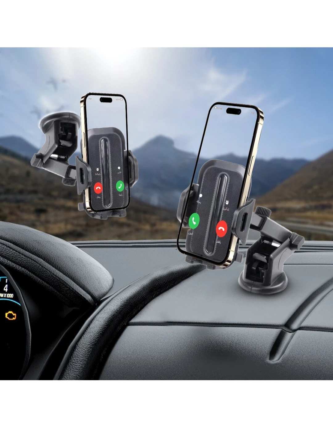 Автомобильный держатель H-XP326: крепление на торпеду и стекло, 360° поворот