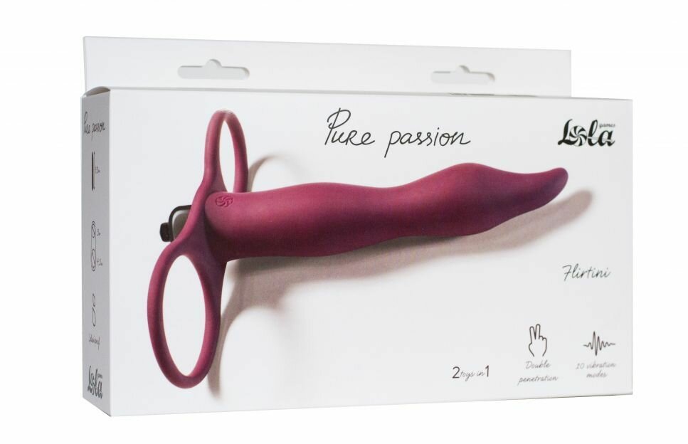 Вибронасадка для двойного проникновения PURE PASSION FLIRTINI WINE RED