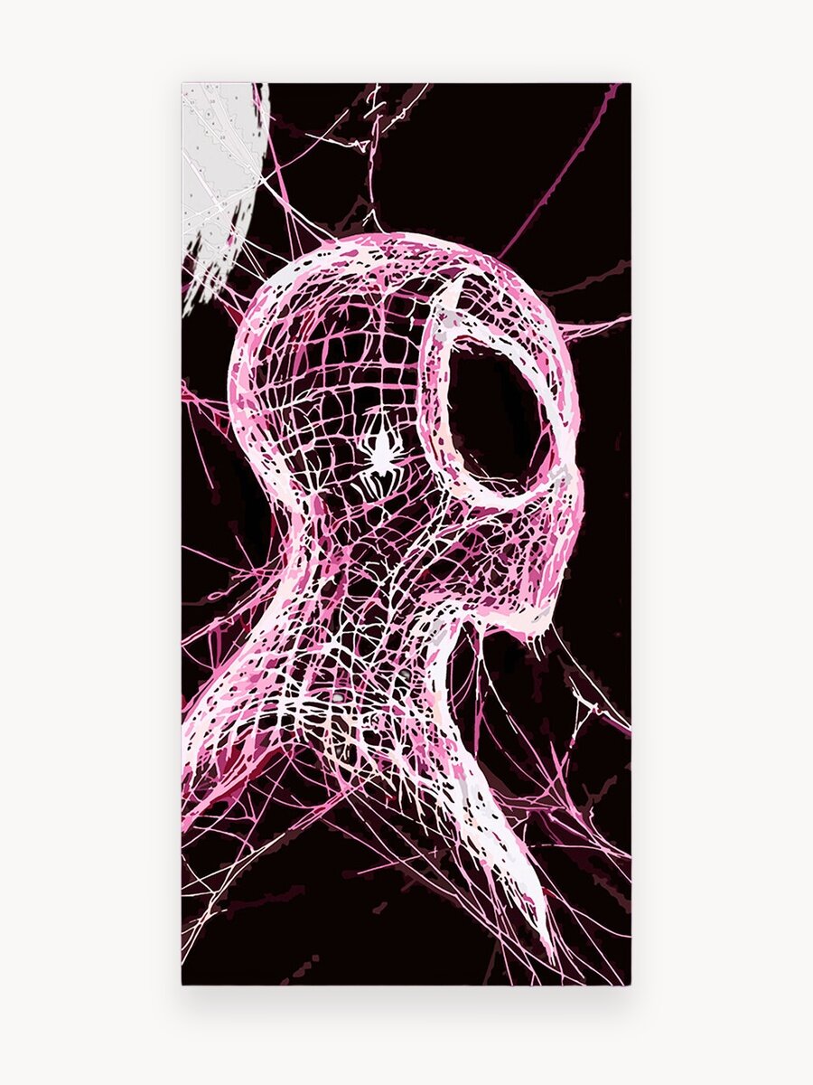 Картина по номерам на холсте Spider Man Pink, 30 х 60 см