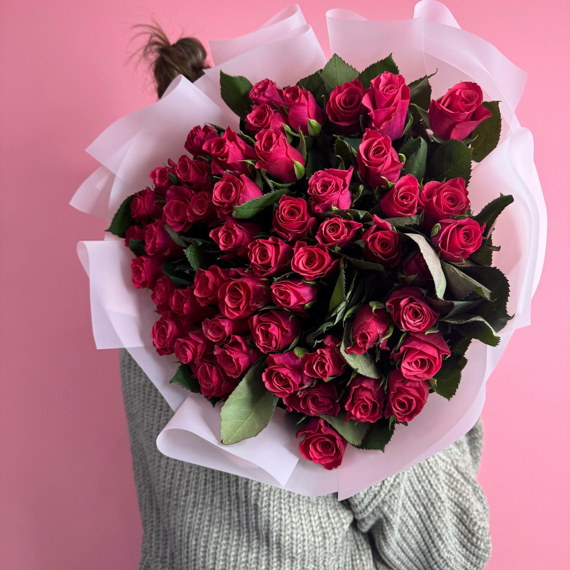 Букет из 51 голландской розы Такази