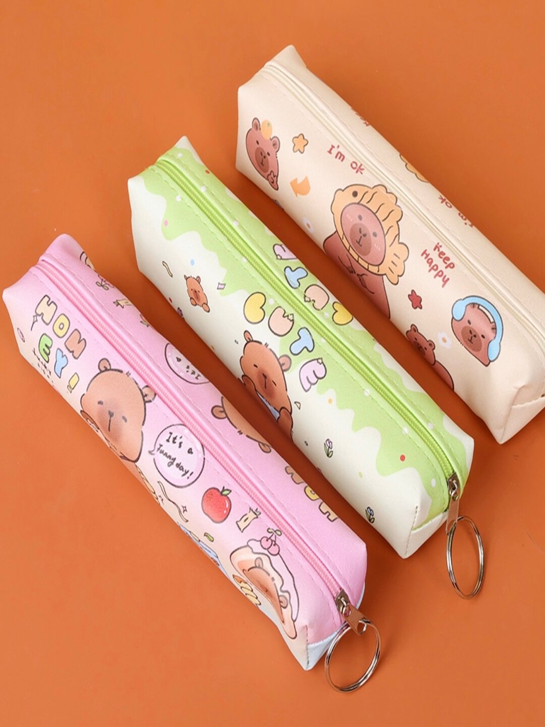 Пенал-косметичка с принтом, школьный, для девочек, цвета отправляются случайным образом