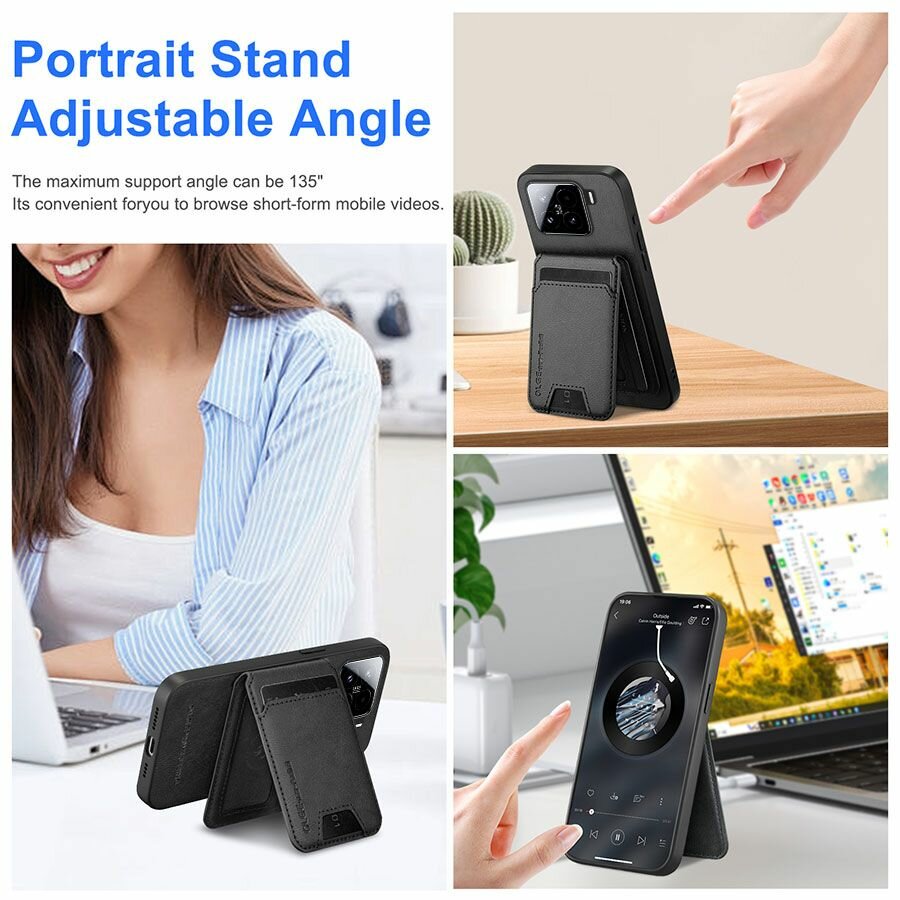 Автовизитки Xiaomi Картхолдер мужской на Xiaomi 15 Pro(Сяоми 15 Про) с MagSafe-Чехол бумажник