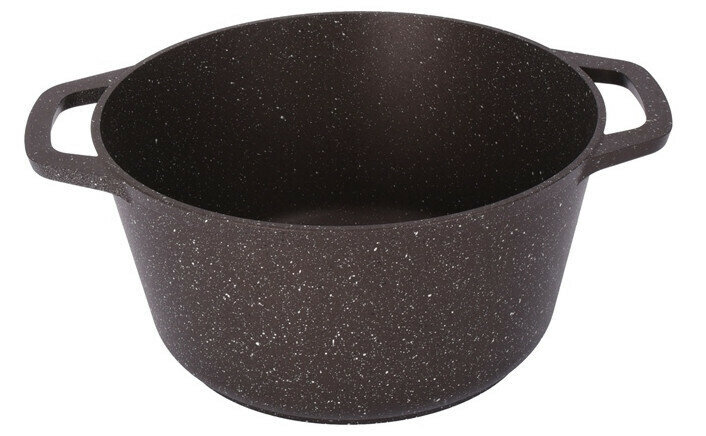 Кастрюля 6,5л со стеклянной крышкой АП (кофейный мрамор) — фото 1