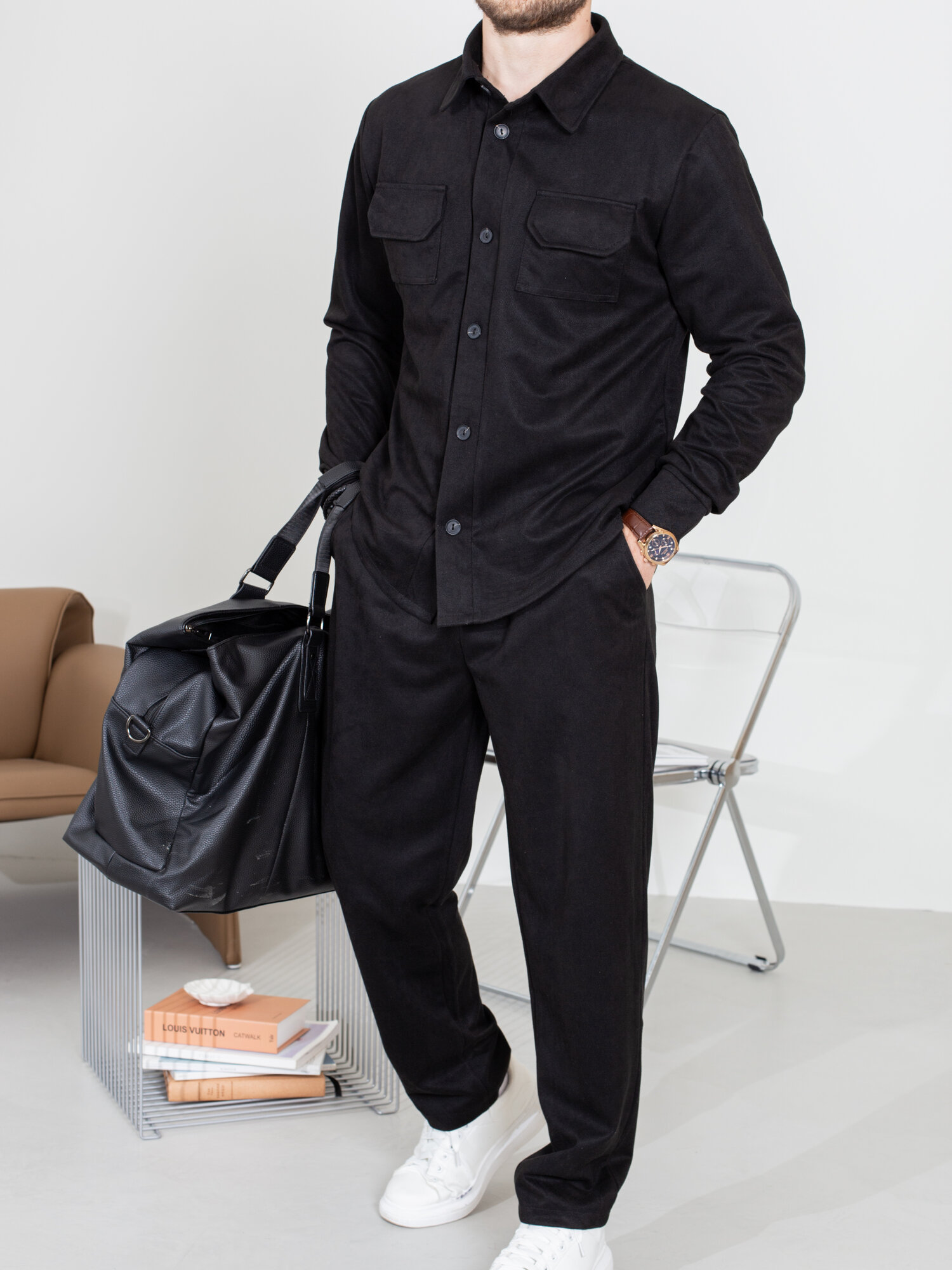 Костюм спортивный BRANKI, размер 50, черный