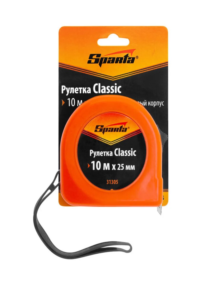 Рулетка Classic,10 м х 25 мм, пластиковый кор, SPARTA, 31305