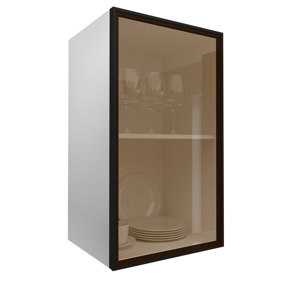 Фасад из алюминиевого профиля со стеклом Aluminum Glass 396х716 см черный анод/бронза