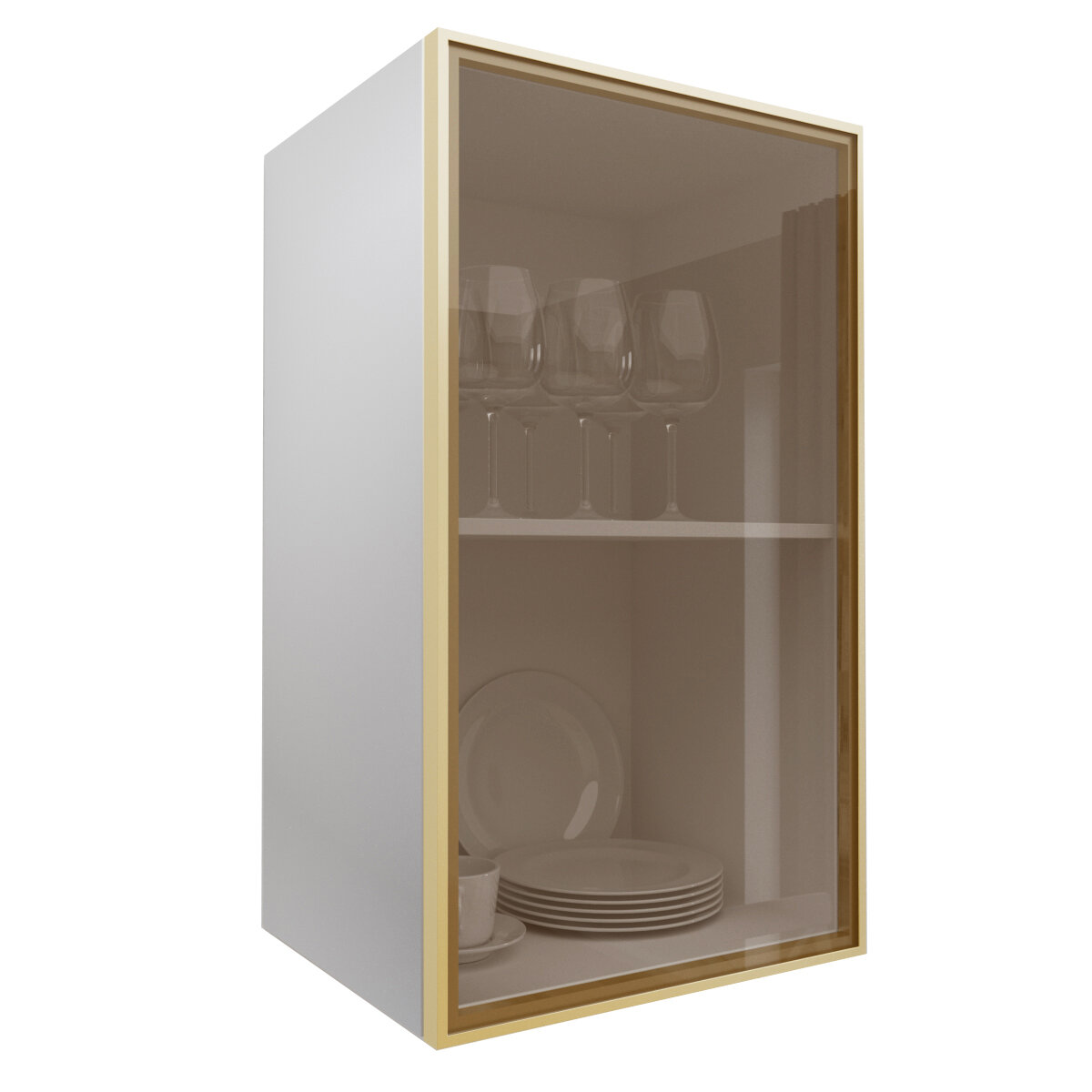 Фасад из алюминиевого профиля со стеклом Aluminum Glass 396х716 см золото браш/бронза