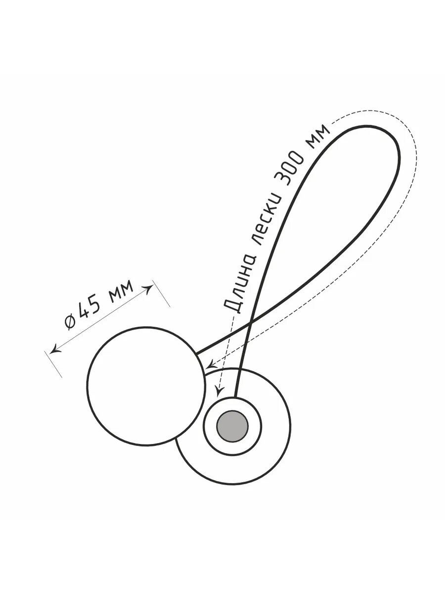 Клипса магнитная «Soft touch» с леской 30 см, Кремовый — фото 1