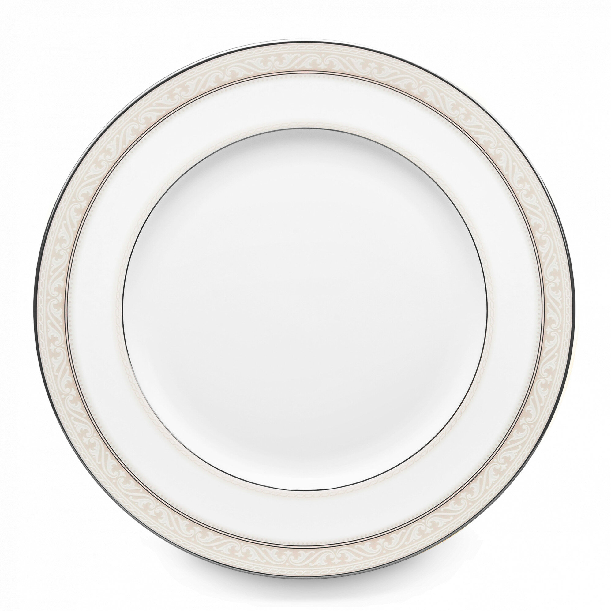 Тарелка обеденная, 27 см, костяной фарфор, белый, серия Монтвейл NOR4807L/97220 платиновый кант