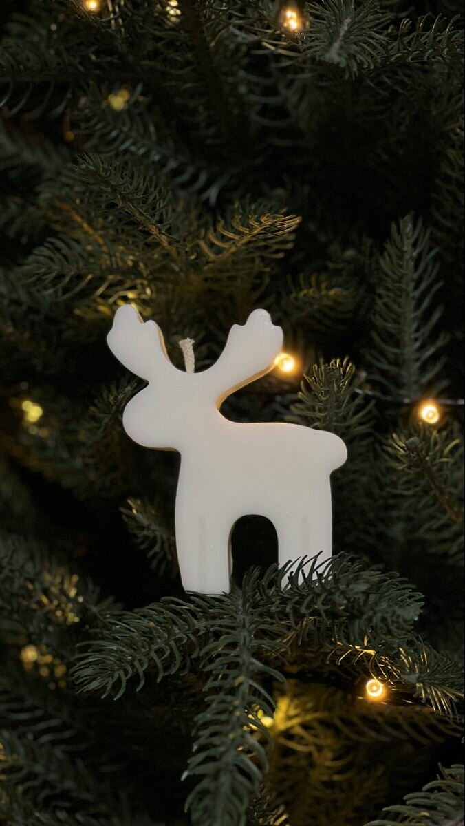 Арома-свеча Savdo, "Зимний олень", фигурная, ручная работа, соевый воск — фото 1