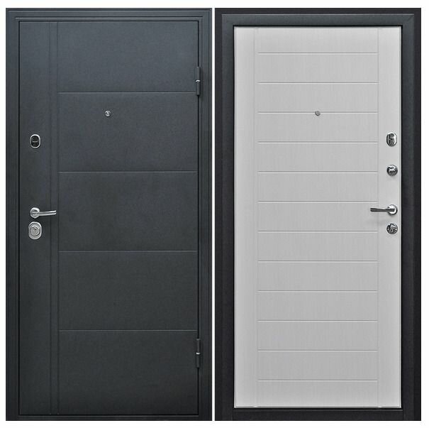 Входная дверь Эверест Комфорт беленый дуб 860х2050 правая наружу