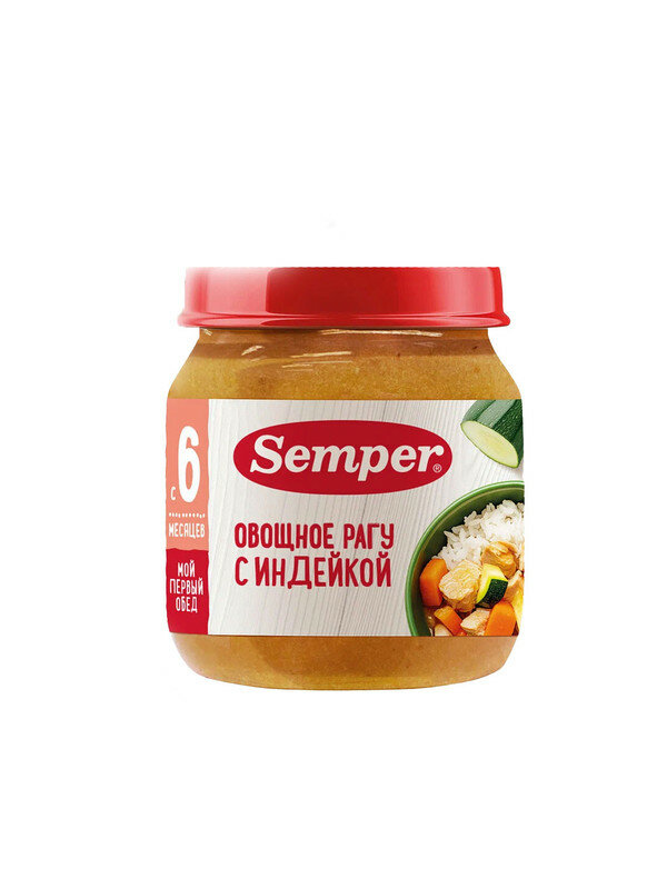 Овощное рагу Semper с индейкой 100 гр 6