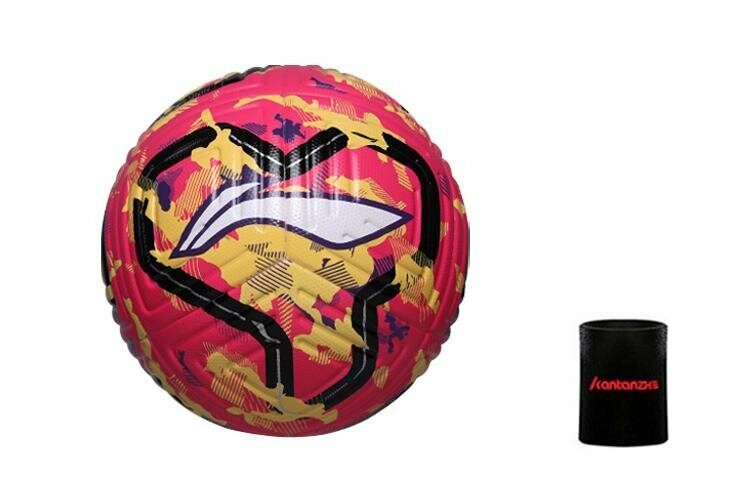 Футбольный мяч унисекс LiNing размер 5, розово-жёлтый, бесшовный, термопайка, 12887666