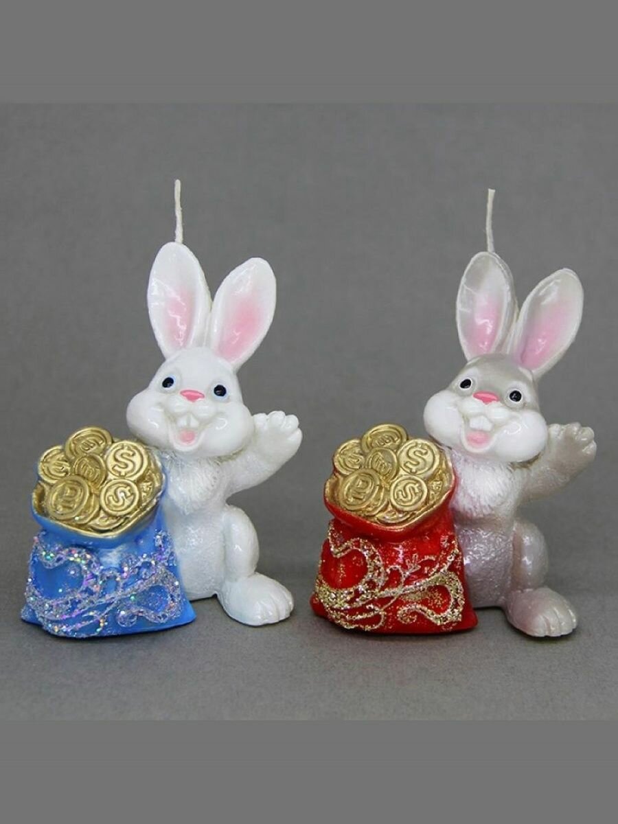 Свеча новогодняя Кролик с мешком 2122