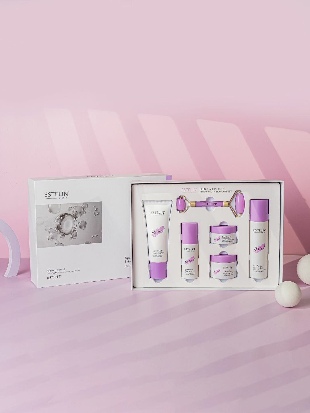 Омолаживающий набор для ухода за кожей Estelin Retinol Age Perfect Renew Youth Skin Care Set, 6 шт.