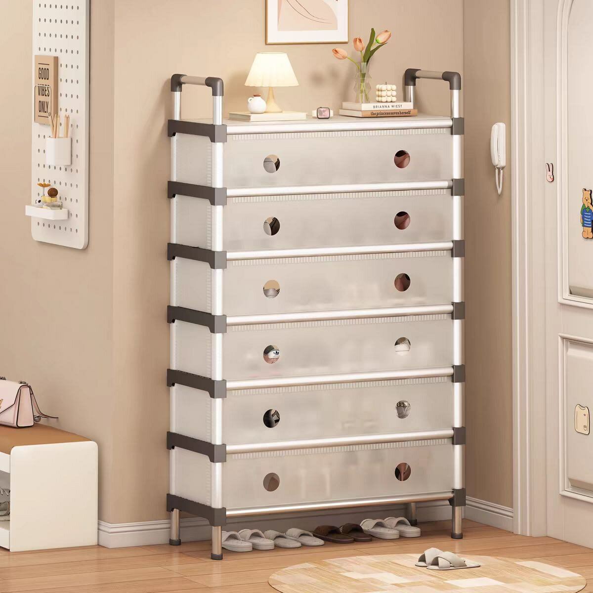 Многофункциональная этажерка 3-в-1: Обувница в прихожую, тумба в прихожую 7 этаж