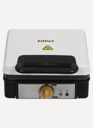 Изображение товара Вафельница Kitfort КТ-1692, белый/черный, антипригарное покрытие, 1200Вт