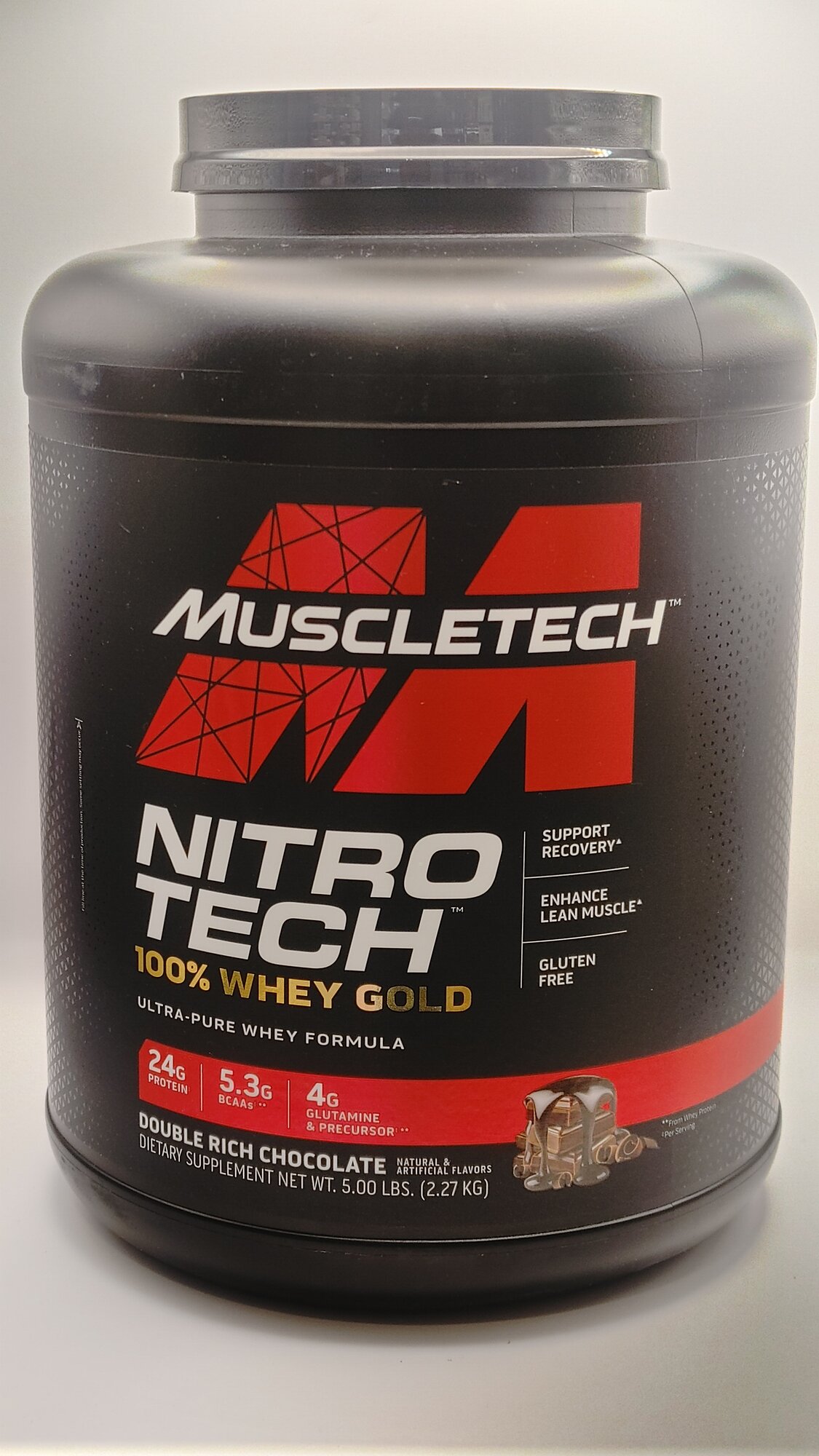 Протеин MuscleTech Nitro-Tech Whey, сывороточный, с BCAA и креатином, 2,27кг — фото 1