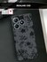Черный матовый чехол на Realme C63 / Реалми С63 с принтом Черные цветы на сером