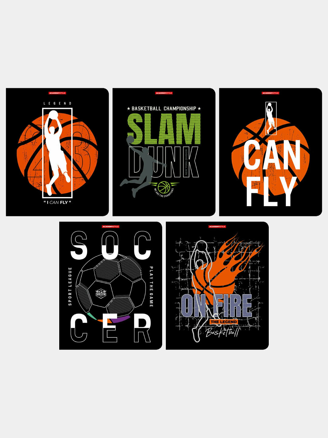 Тетрадь Academy Style, 40 листов, А5, на скрепке, в клетку, 5 шт, 14363/5