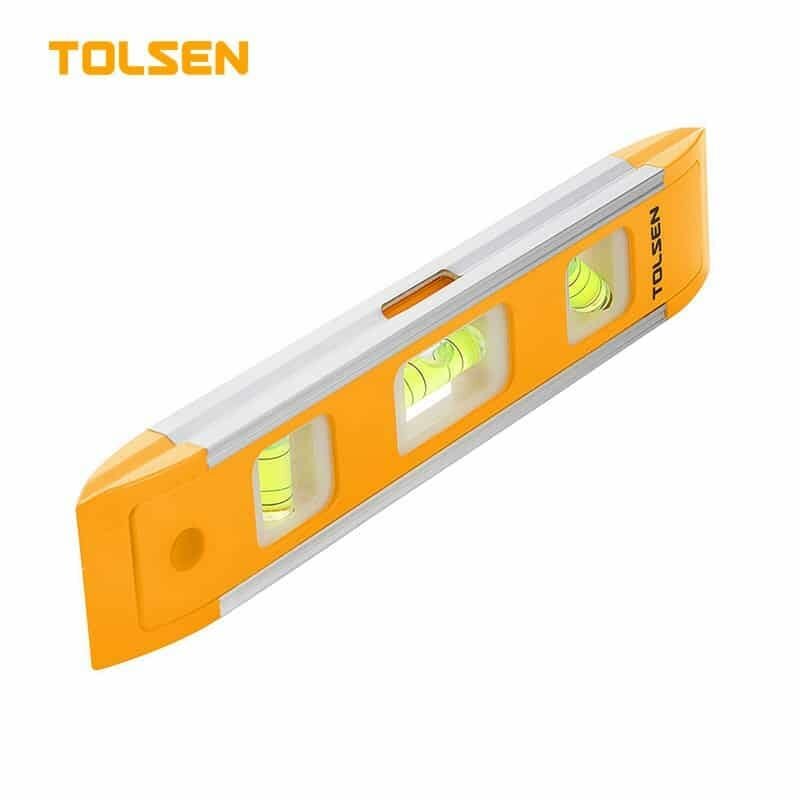 Уровень коробчатый магнитный TOLSEN Industrial, 22,5 см 3хПК ±1,0мм/м Al-корпус 35059