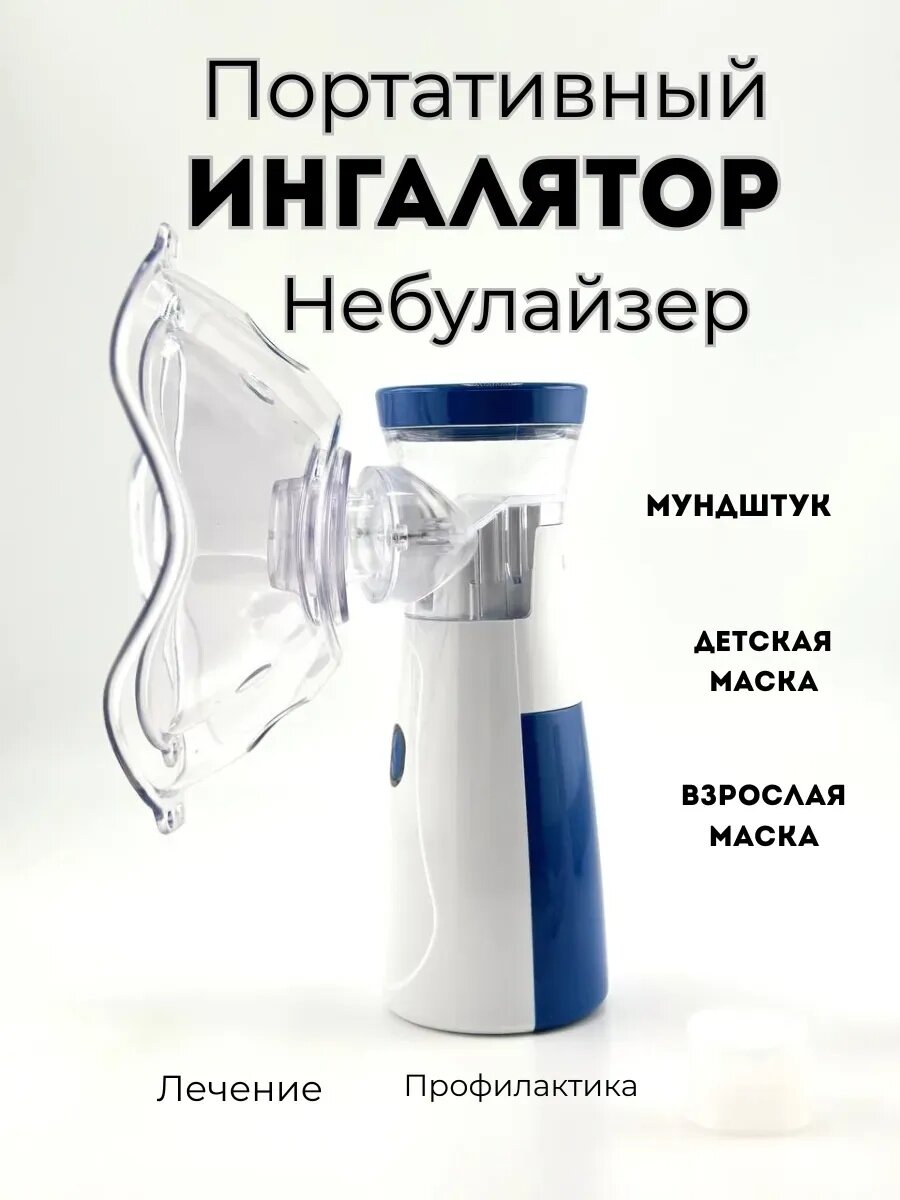 Ингалятор-небулайзер Mesh, для взрослых и детей, питание от USB, время работы 20 мин, белый