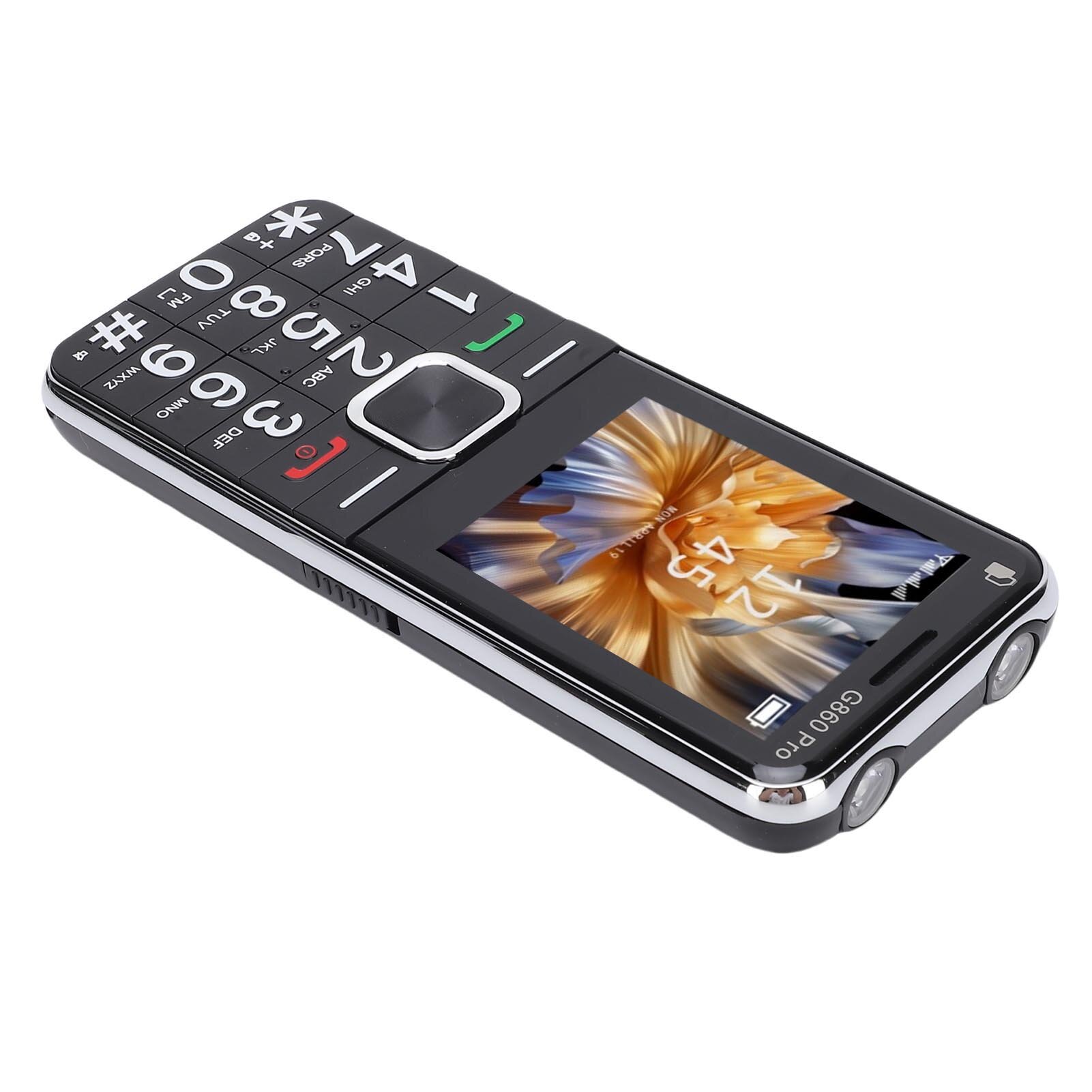 2G сотовый телефон с большим ключом GSM, две SIM-карты, разблокированный базовый мобильный телефон с экраном 2,4 дюйма, FM-светодиодный фонарик