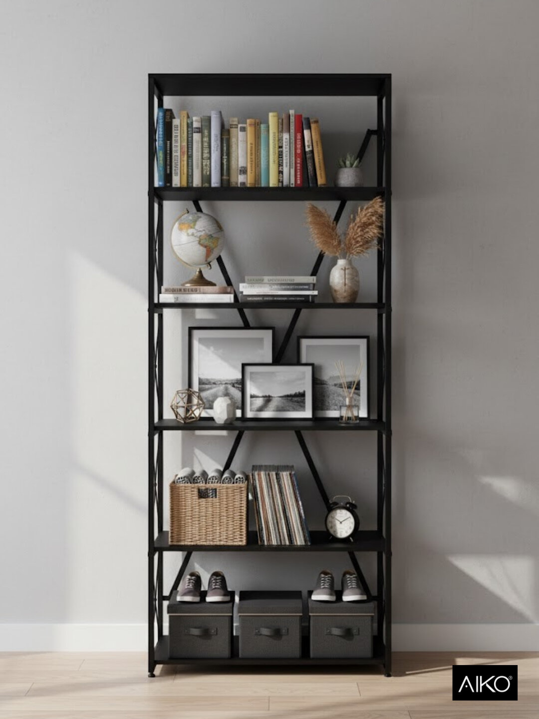 Стеллаж AIKO Krosses Lite, лофт полки для дома и офиса, 80*40*200 см