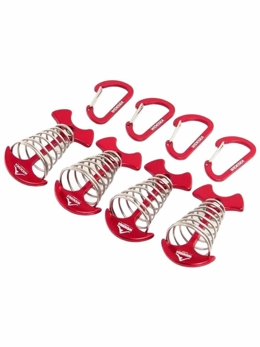 Якорные колышки fishbone для палатки. Комплект 4 шт красные для кемпинговых поддонов