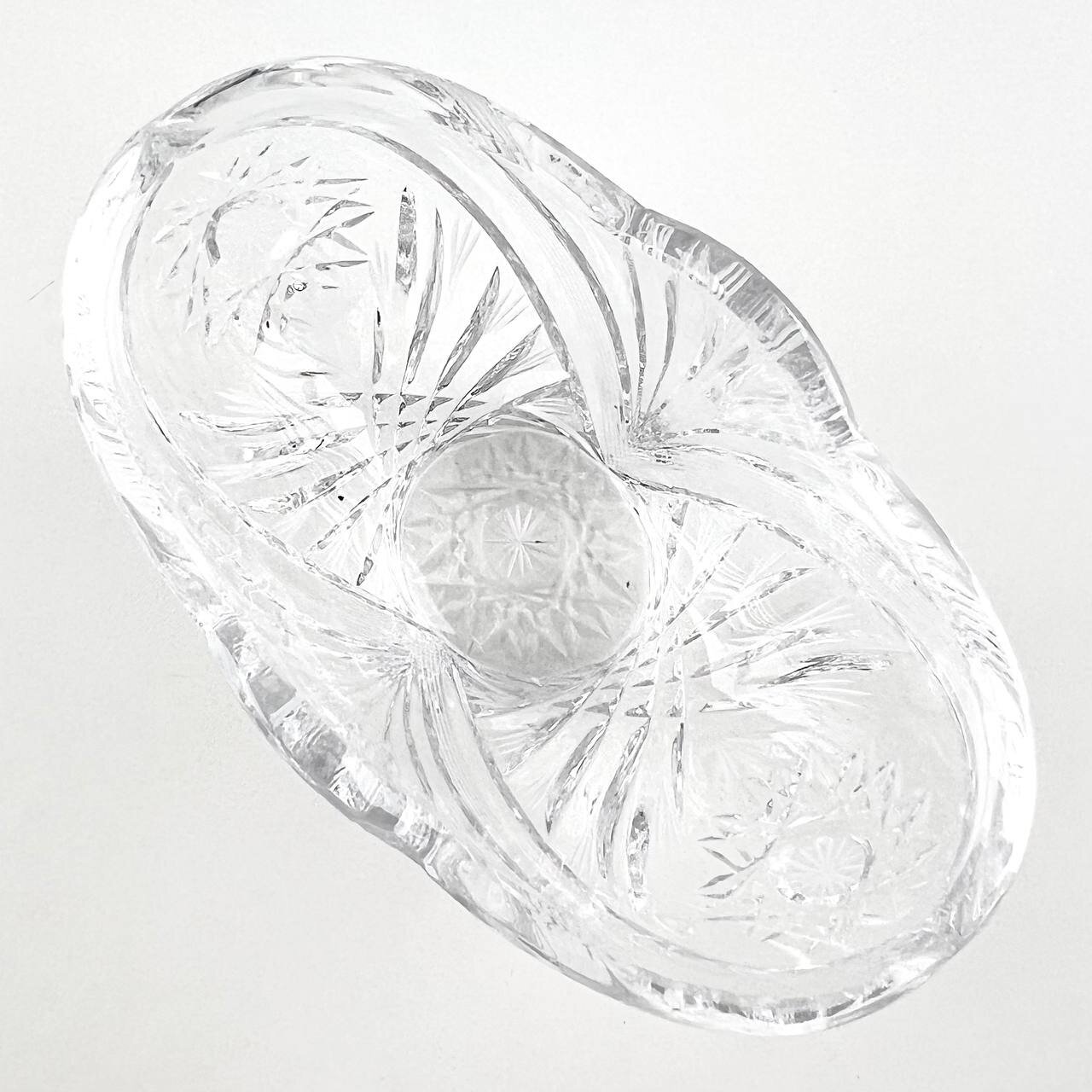 Винтажная конфетница "Тюльпан". Хрусталь. СССР, 1970-е. — фото 1