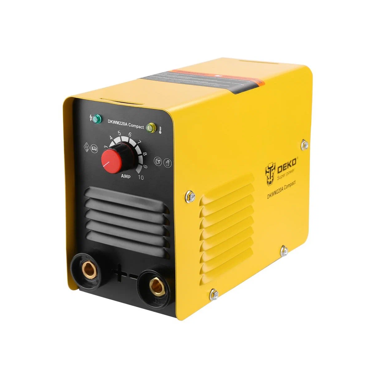 Сварочный аппарат DEKO DKWM220A Compact (051-4677) желтый/черный, 7,8кВт, ток 10-240А, электроды до 5 мм