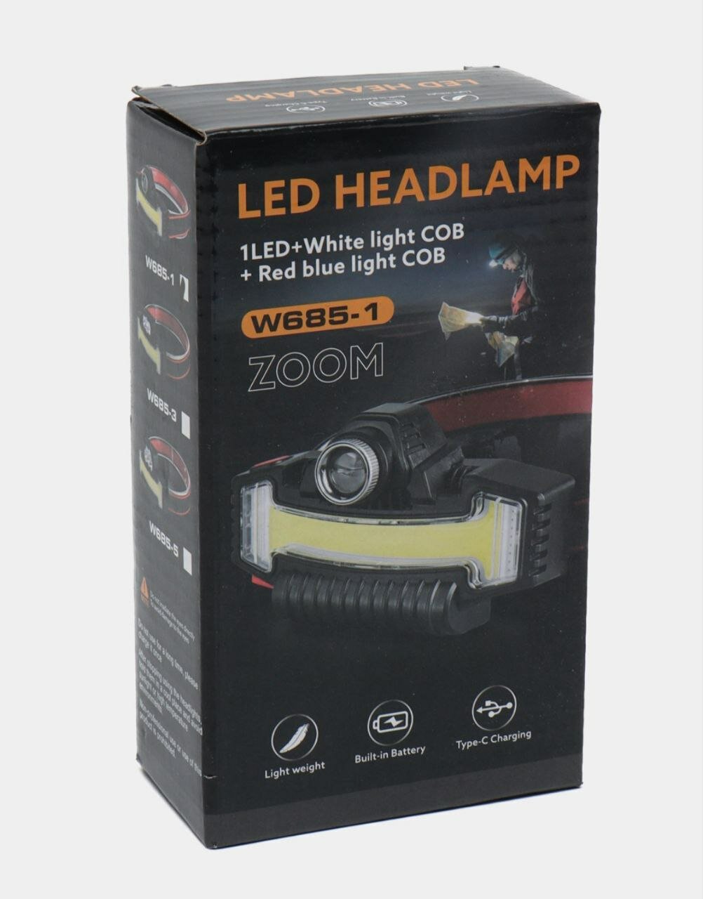 Фонарь для рыбалки и охоты "Выносная кнопка", с аккумулятором, черный, 10x10 см