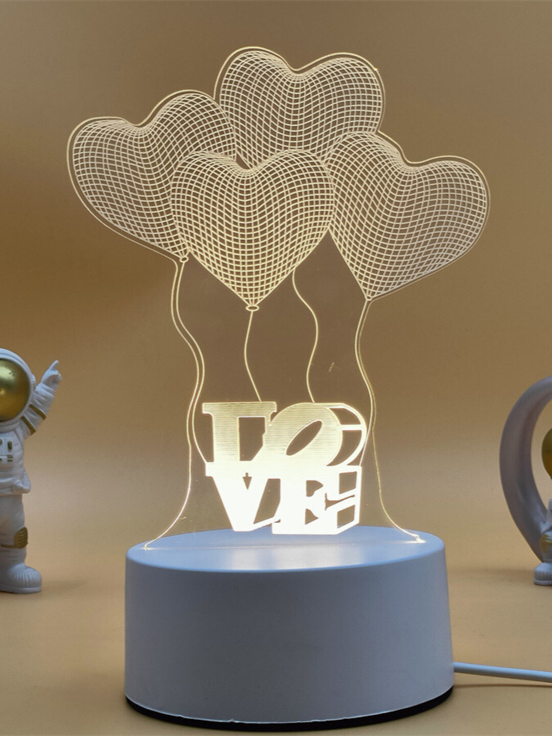 3D LED tungi chiroq – Sevgi dizayni, USB orqali ishlaydi подарок для люби