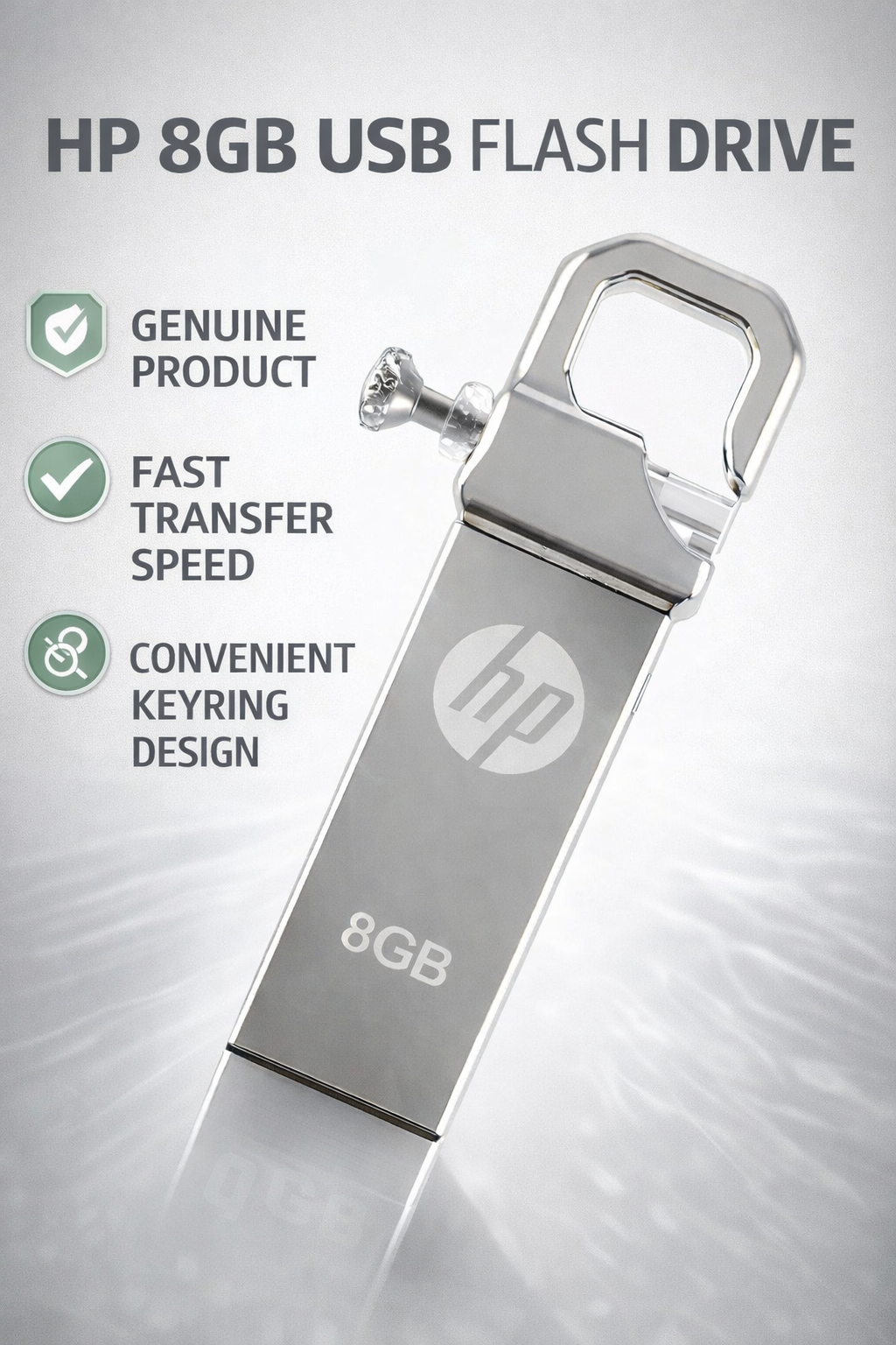 USB флешка HP 2.0/3.1 флешка, 8 GB металлическая, флешка для компьютера